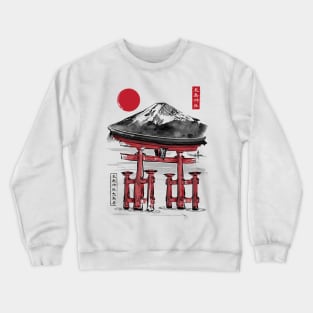 Torii of Itsukushima Shrine sumi-e Crewneck Sweatshirt